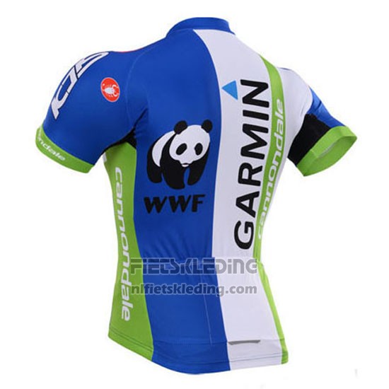 2015 Fietskleding Garmin Blauw en Wit Korte Mouwen en Koersbroek